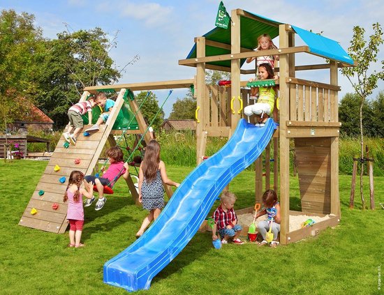 | Jungle Gym Fort Climb Houten Speeltoestel met GLIJBAAN PLAY GYM : Speelgoed buiten