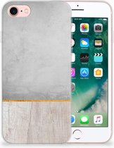 Back cover Hoesje Geschikt voor iPhone SE (2020/2022) en Geschikt voor iPhone 8 | 7 Wood Concrete