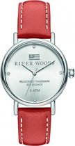 River Woods Arkansas RW340039 Horloge - Leer - Rood - Ø 34 mm