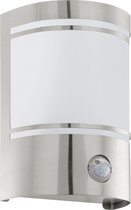 EGLO Cerno - Buitenverlichting - Wandlamp Met Sensor - 1 Lichts - RVS - Wit