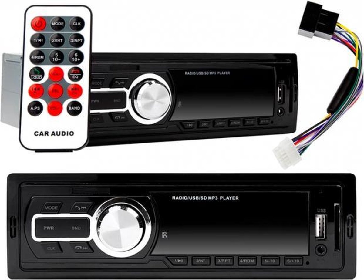 Bluetooth Autoradio Met SD MP3 USB & Aux Ingang FM Auto Raduio Enkel 1 Din bol