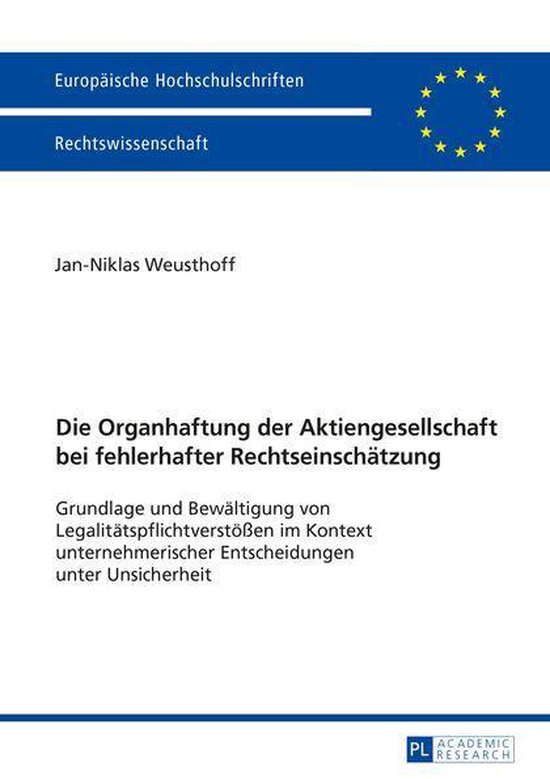 Europaeische Hochschulschriften Recht 5844 - Die Organhaftun ... - cover
