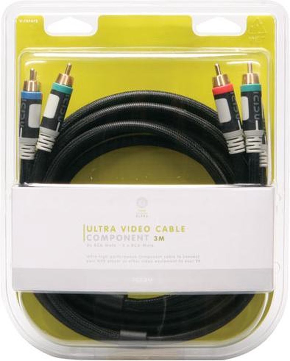 ICIDU V-707472 Ultra Component Videokabel (3x RCA - 3x RCA Male-Male, Y/Cb/Cr,3.0M)