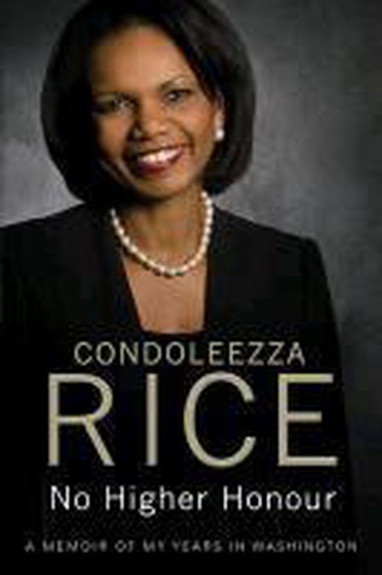 Boek "No Higher Honour" van Condoleezza Rice met haar portret erop.
