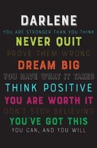 Darlene You Are Stronger Than You Think Never Quit Prove Them Wrong Dream Big You Have What It Takes Think Positive You Are Worth It Dont Stop Believi