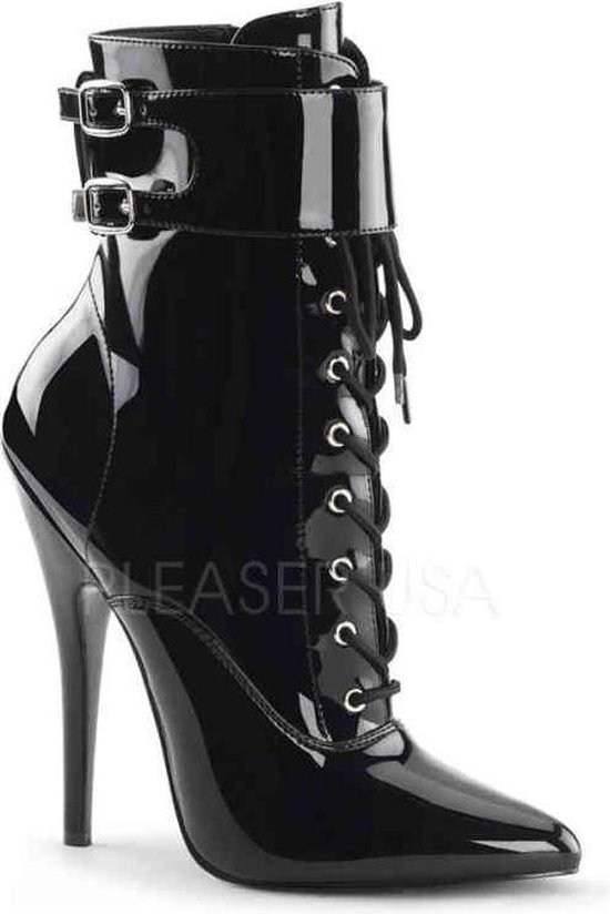 Devious - DOMINA-1023 Enkellaars - Paaldans schoenen - 45 Shoes - Zwart