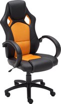 Bureaustoel - Bureaustoelen voor volwassenen - Modern - In hoogte verstelbaar - Kunstleer - Oranje/zwart - 61x59x116 cm