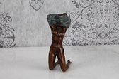 Bronzen Beeld Uitkledende Vrouw 16.8 cm hoog.