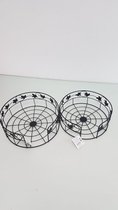 Decoratieve mand zwart Set van 2