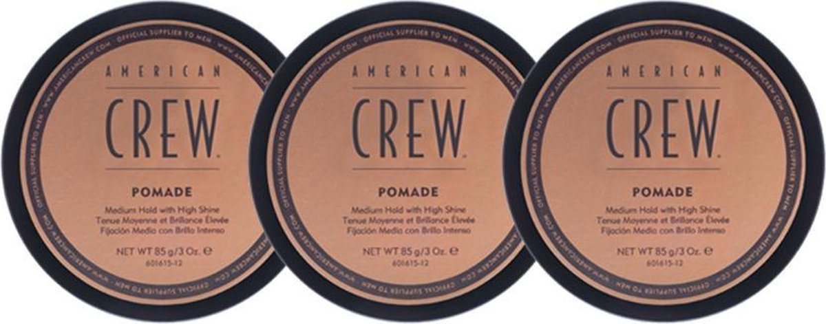 American Crew Pomade - Medium Hold - 3x 85 gr