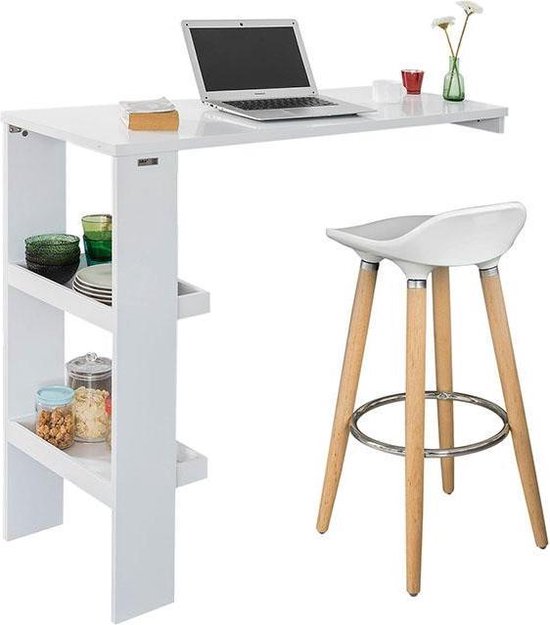 Bar table Bromoella wall mounted 120x45x106cm black oak