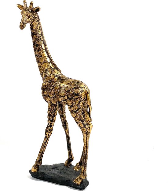 Luxe Giraffe GOUD – 17 x 14 x 46 cm - polyresin - decoratie -  woonaccessoires -... | bol.com