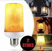 2 X LED Lamp - Fakkel Verlichting - E27 Vlam Effect-1 W
