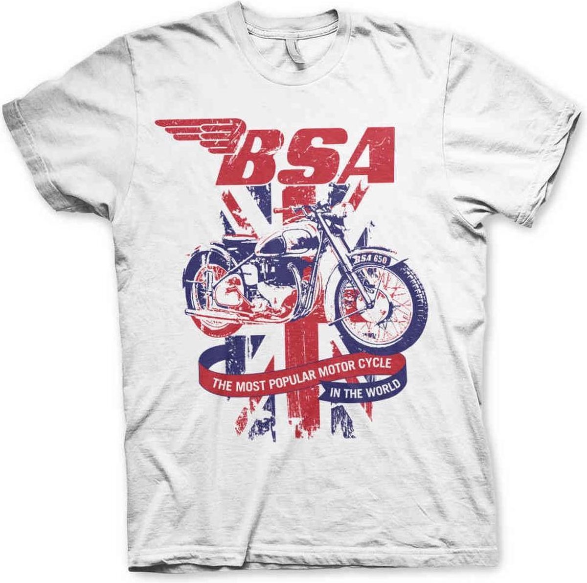 BSA Heren Tshirt -L- Union Jack Wit