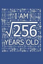 I Am 256 Years Old: I Am Square Root of 256 16 Years Old Math Line Notebook