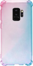 ADEL Siliconen Back Cover Softcase Hoesje Geschikt voor Samsung Galaxy S9 - Kleurovergang Roze Blauw