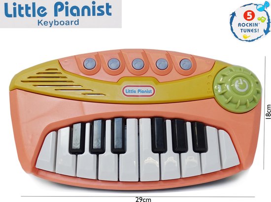 Piano jouet - Little Pianist - 5 sons d'instruments de musique - 29 cm  (avec piles) | bol