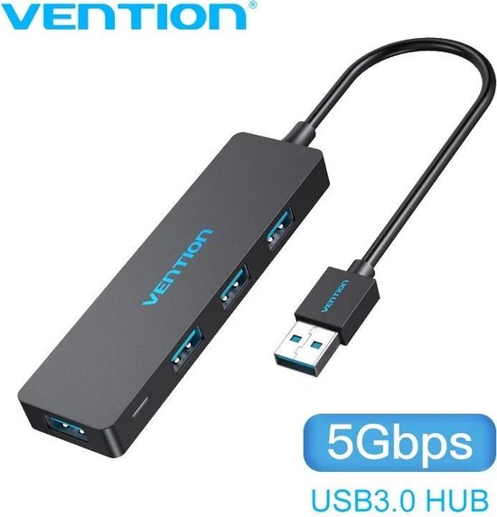 VENTION USB Hub 4 Ports USB 3.2 - 10Gbps SuperSpeed Für Laptop, PC & Konsole