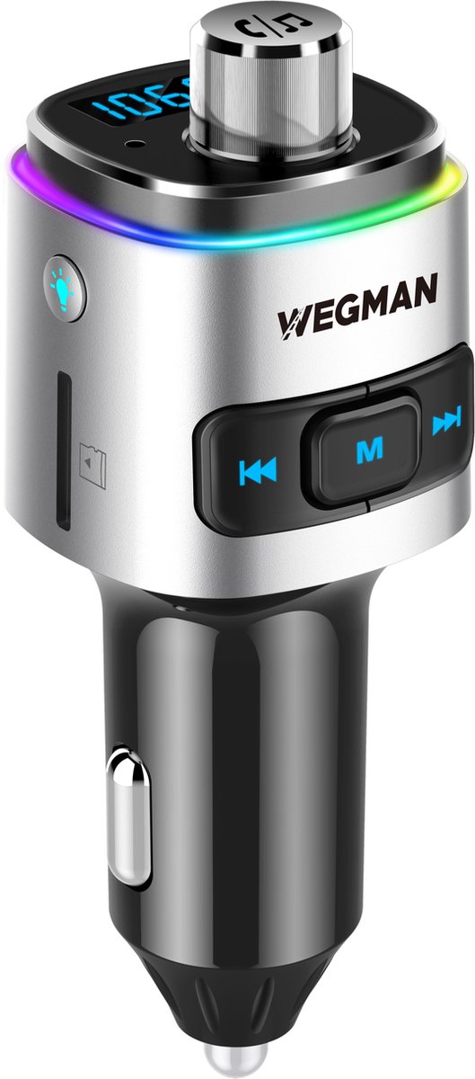 Wegman Bluetooth FM Transmitter - Autolader - Bluetooth Carkit - Wegman