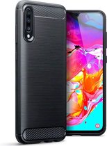 Samsung Galaxy A70 TPU Case hoesje - CaseBoutique - Effen Zwart - TPU (Zacht)