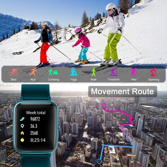 SmartWatch-Trends S205L - Smartwatch - Dames en Heren - Groen - Smartwatch-Trends