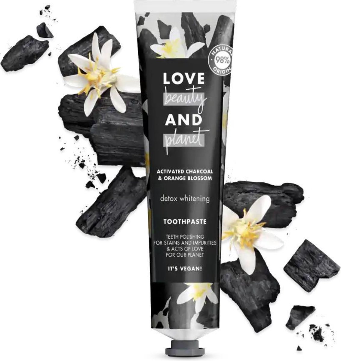 Love Beauty And Planet - Activated Charcoal & Orange Blossom Toothpaste - Toothpaste With Activated Charcoal And Orange Blossom