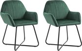 Eetkamerstoelen set 2 stuks Velvet Groen (Incl LW anti kras viltjes) - Eetkamer stoelen - Extra stoelen voor huiskamer - Dineerstoelen – Tafelstoelen
