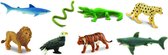 Safari Mini-figuren Good Luck Wild Animals 2 cm Rubber 8 Stuks