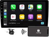 Boscer® Autoradio Android 10 | 2Din Universeel | Apple Carplay & Android Auto | 9' HD scherm | Navigatiesysteem | Achteruitrijcamera