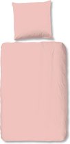 Zachte Katoen/Satijn Eenpersoons Dekbedovertrek Uni Roze | 140x200/220 | Luxe En Comfortabel | Hoogwaardige Kwaliteit