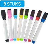 Whiteboard Stiften - Marker Inclusief Wisser - 8 Verschillende Kleuren