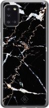 Samsung A31 hoesje siliconen - Marmer zwart | Samsung Galaxy A31 case | zwart | TPU backcover transparant