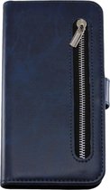 Rits Wallet case voor iPhone 6/6S en gratis protector Blauw