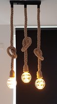 Industriële touwlamp met 3 fittingen 1m lang