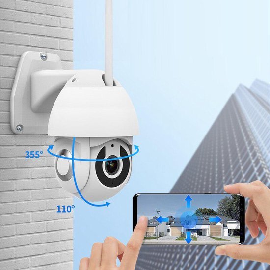 Beveiligingscamera - Voor buiten - 360 graden - 1080P Full HD - Wit van Merkloos — afbeelding 5