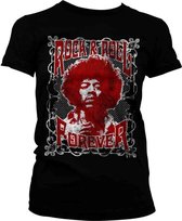 Jimi Hendrix Dames Tshirt -L- Rock 'n Roll Forever Zwart