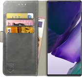 Rosso Element Book Case Wallet Hoesje Geschikt voor Samsung Galaxy Note 20 Ultra | Portemonnee | 3 Pasjes | Magneetsluiting | Stand Functie | Grijs