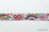 Geweven sierband -  veel kleurig band - fournituren - lengte 2 meter - lint - stof - afwerkband - katoenen band - naaien - decoratieband -