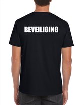 Beveiliging t-shirt zwart voor heren - bedrukking aan voor- en achterkant - beveiliger shirt 2XL