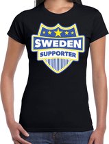 Sweden supporter schild t-shirt zwart voor dames - Zweden landen t-shirt / kleding - EK / WK / Olympische spelen outfit XS