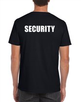 Security t-shirt zwart voor heren - bedrukking aan voor- en achterkant - beveiliger shirt M