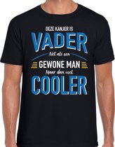 Deze kanjer is vader net als een gewone man maar dan veel cooler cadeau t-shirt zwart voor heren - vaderdag / verjaardag kado shirt M