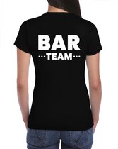 Bar team t-shirt zwart voor dames - barmedewerkster / bar personeel - horeca - bedrukking aan achterkant - barvrouw trui S