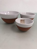 Serviesset wit/bruin (set van 3)