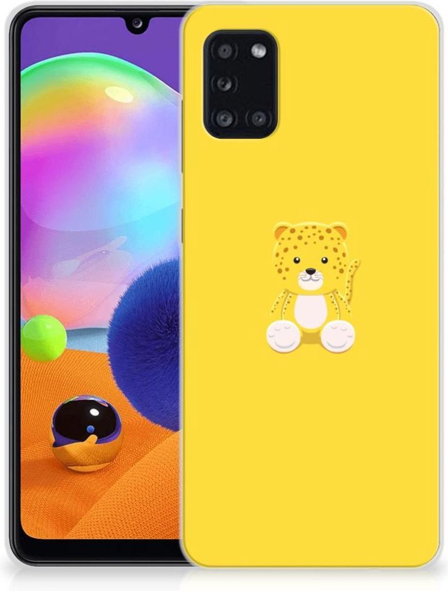 Samsung Galaxy A31 Telefoonhoesje met Naam Baby Leopard