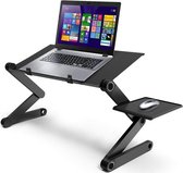 Laptop Standaard 360 Graden Verstelbaar - Laptoptafel met Ingebouwde Koelventilator - Bureautafel in het Zwart