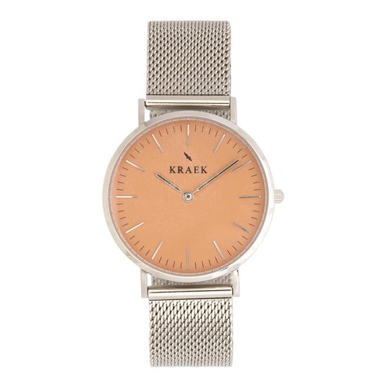 KRAEK Yadira Zilver Zalm 36 mm – Dames Horloge – Zilver Mesh horlogebandje