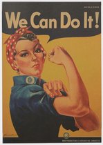 Vintage We Can Do It Poster 51x36cm 2e Wereldoorlog Girl Power Icoon