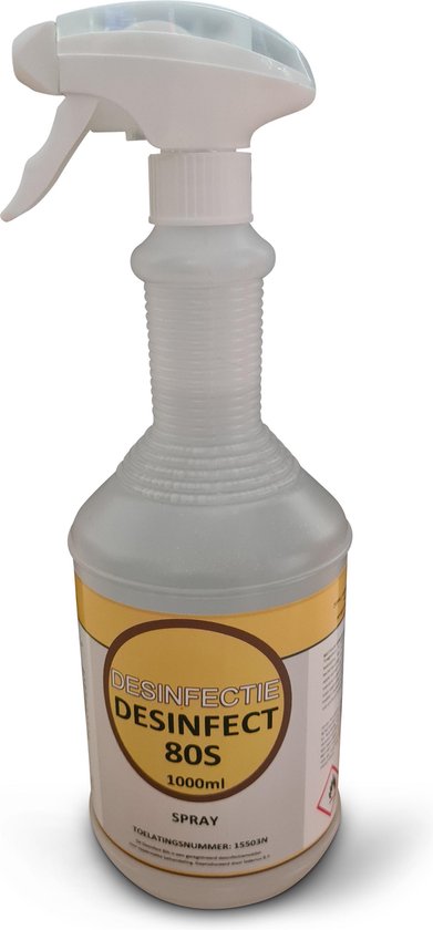 Desinfectiespray | 2 flacons á 1 liter | 1 Sprayflacon - 1 Navulflacon | Met 70% Alcohol | Met toelatingsnummer - Cee-Bee-Cleaning