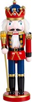 Notenkraker met kroon en scepter | Het kerstbeeld / de kerstdecoratie is 38 cm hoog